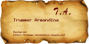 Trummer Armandina névjegykártya